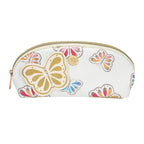 Happy Days And Funny Nights Gold Butterfly Pencil Pouch with butterfly appliqué on leatherette