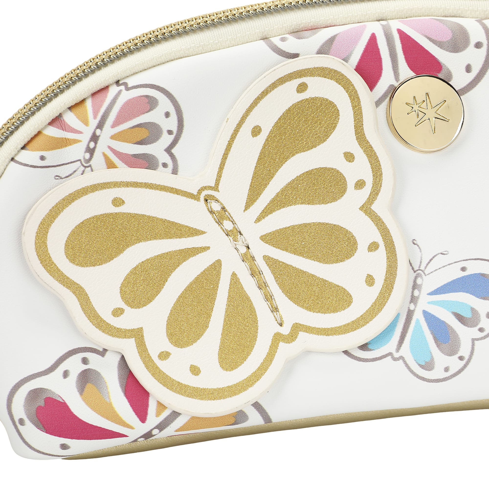 Gold Butterfly Pencil Pouch – Cute Leatherette School Supplies