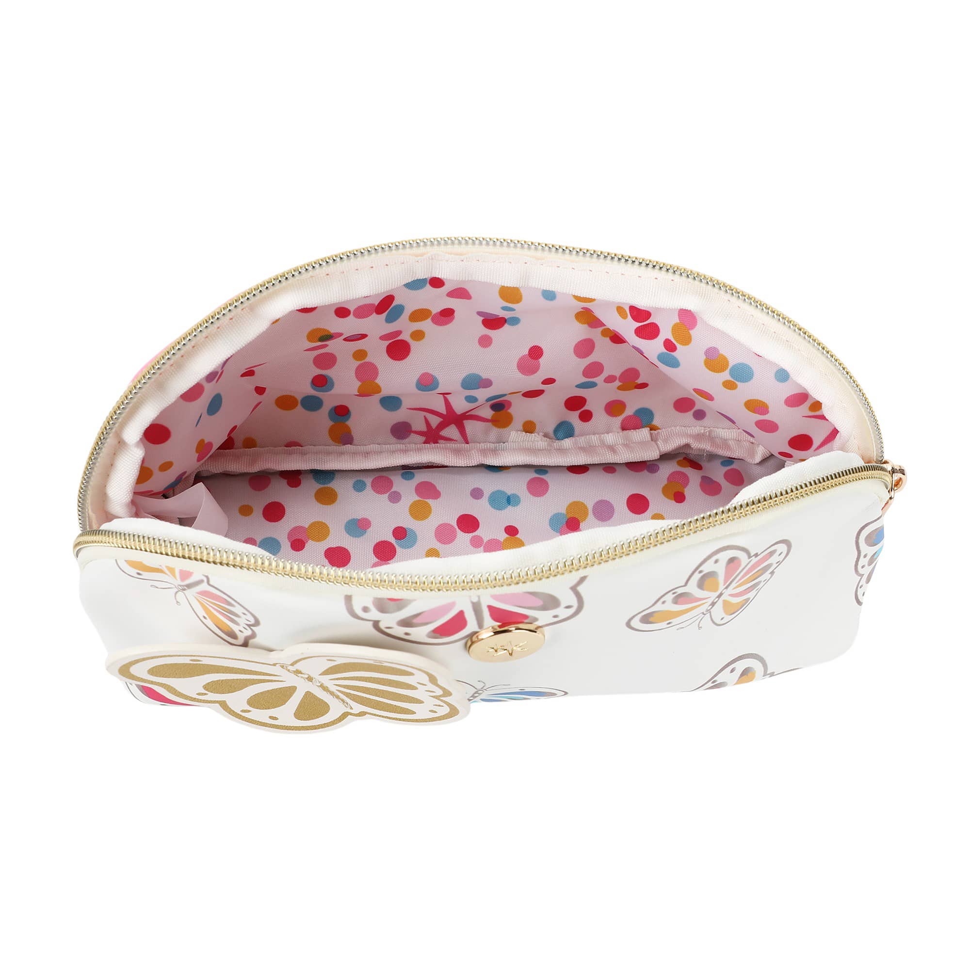 Gold Butterfly Pencil Pouch – Cute Leatherette School Supplies