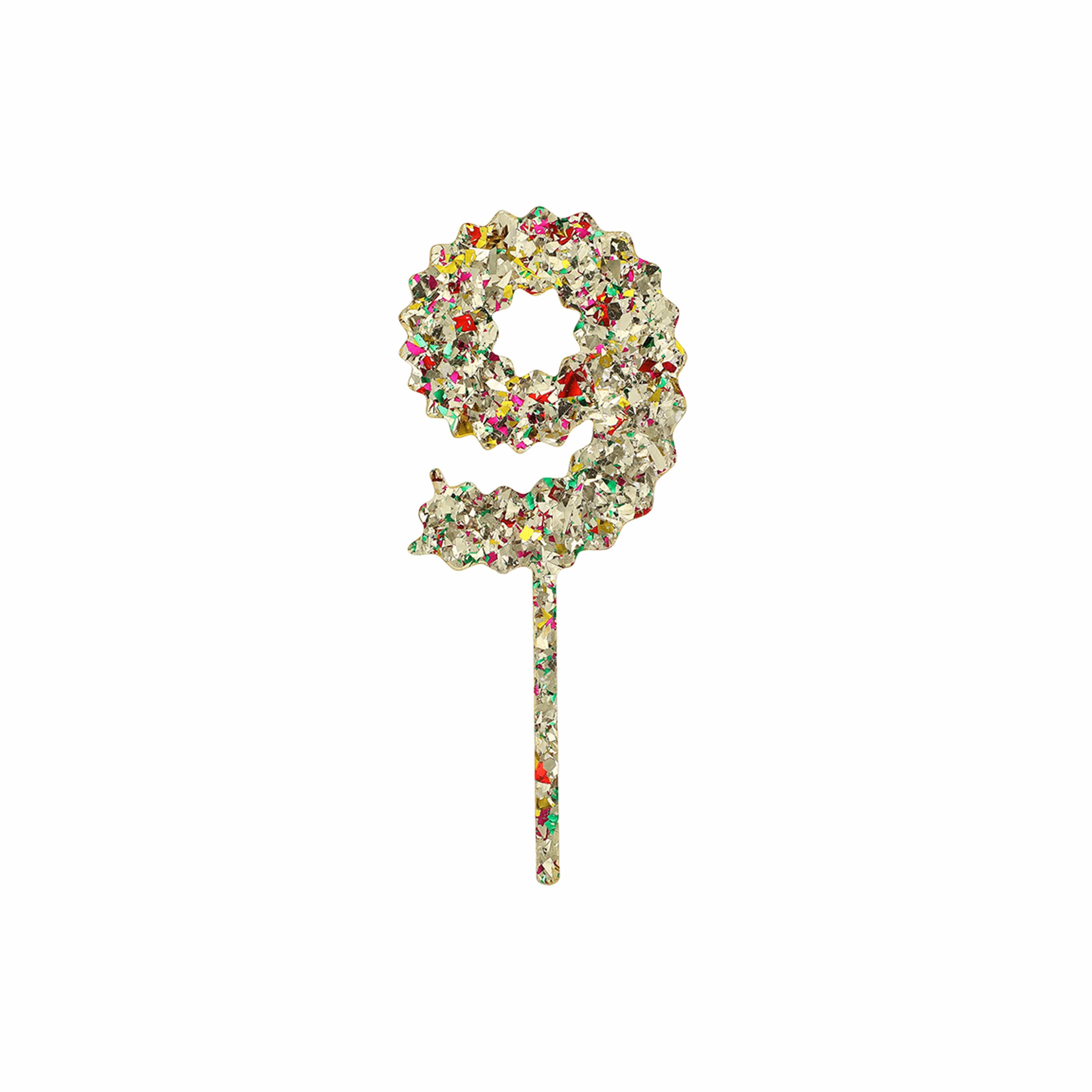 Gold Confetti Number Cake Toppers (0-9)