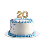 Gold Confetti Number Cake Toppers (0-9)
