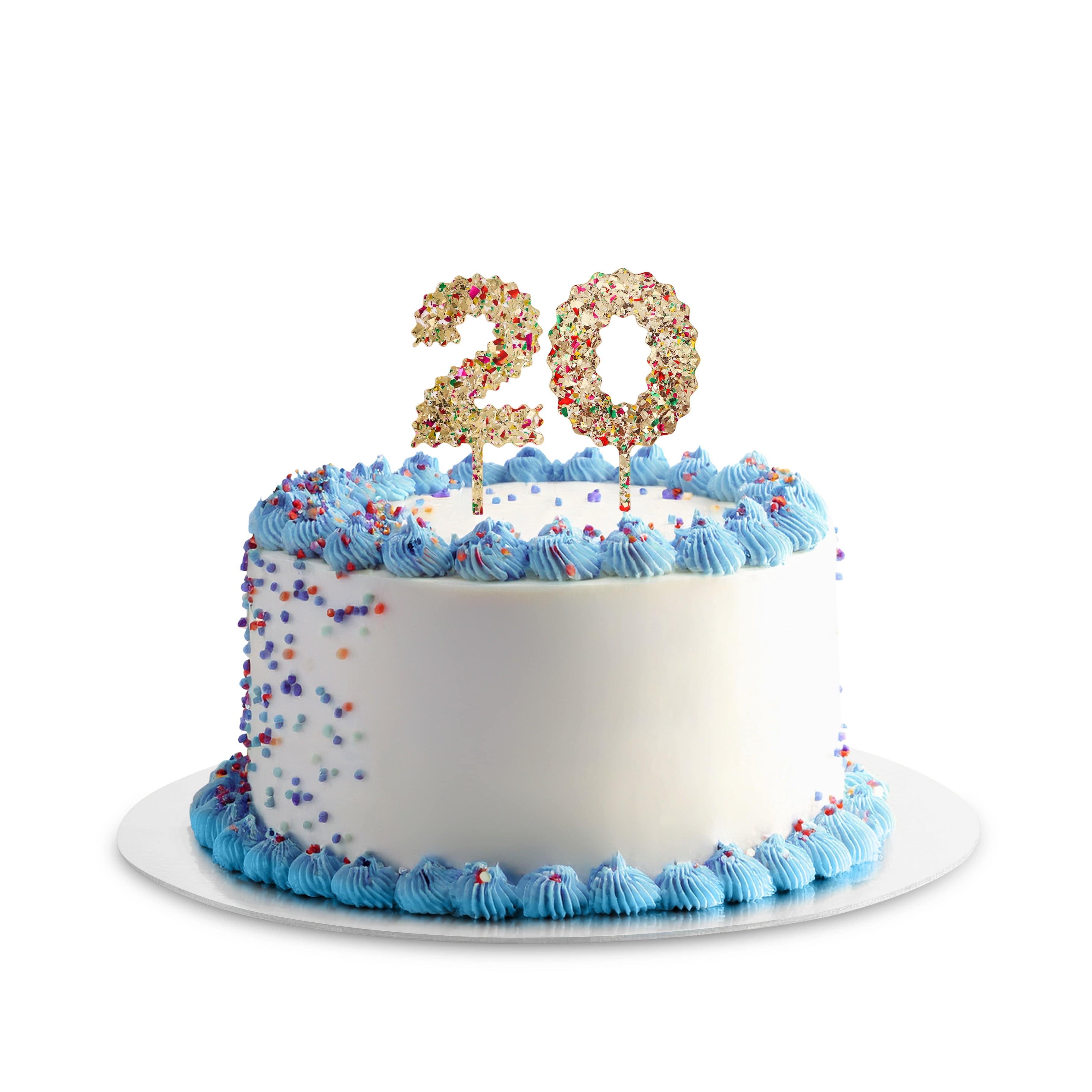 Gold Confetti Number Cake Toppers (0-9)