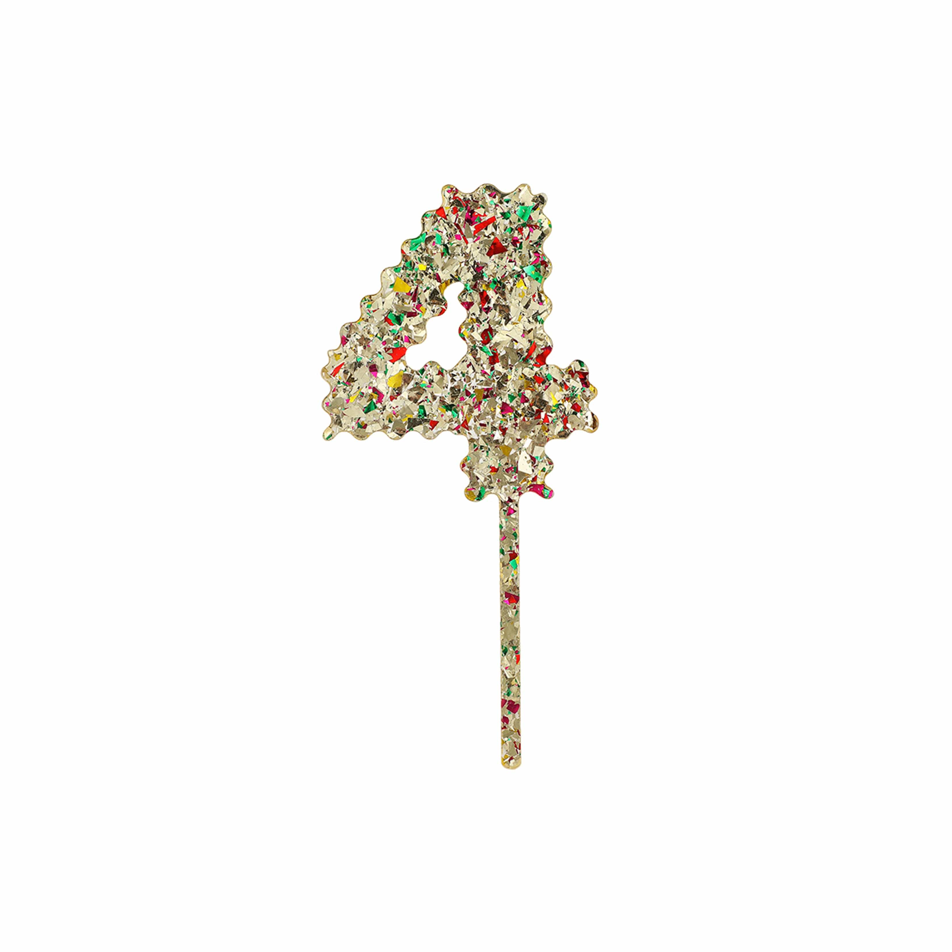Gold Confetti Number Cake Toppers (0-9)