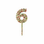 Gold Confetti Number Cake Toppers (0-9)