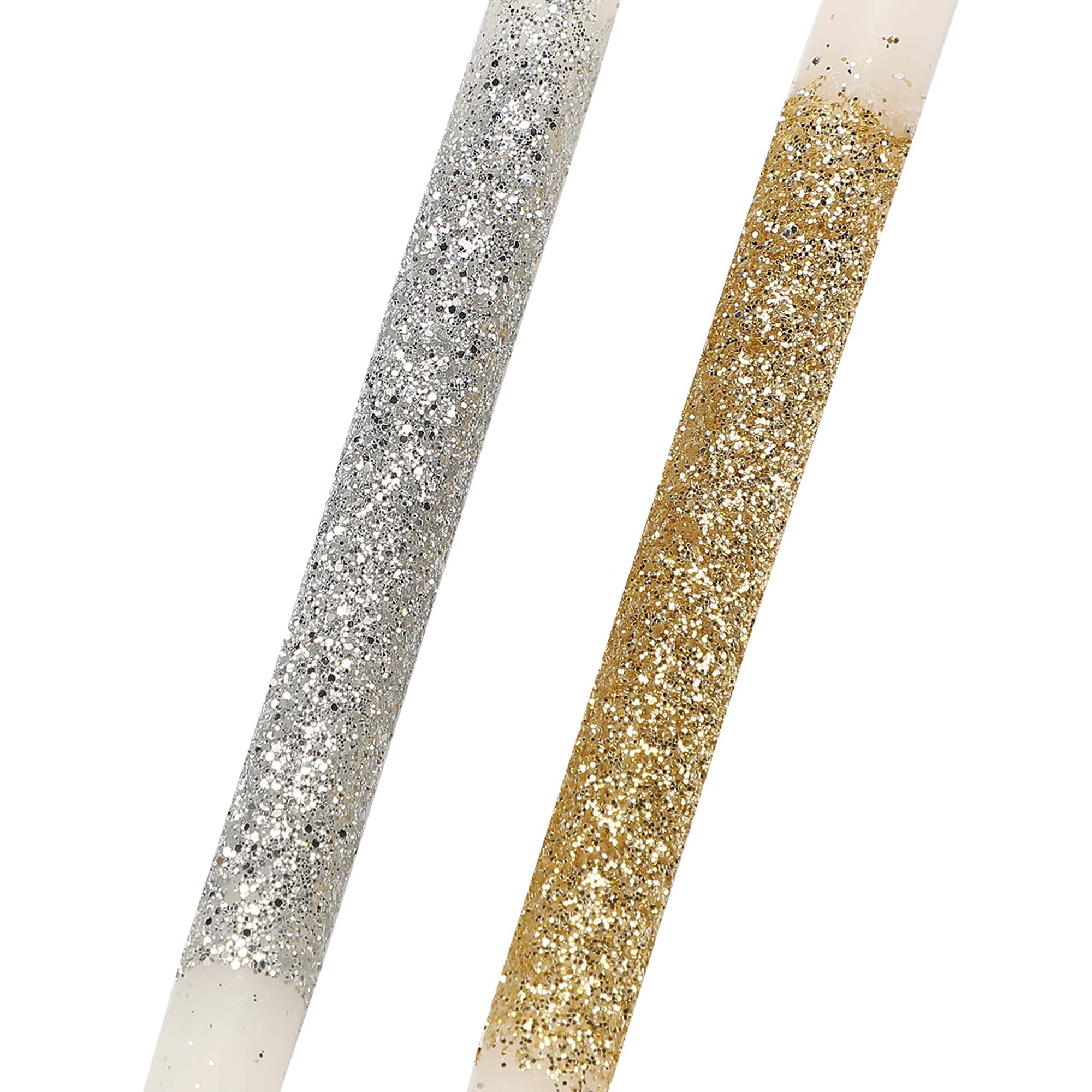 Metallic Glitter Birthday Candles - Set of 10