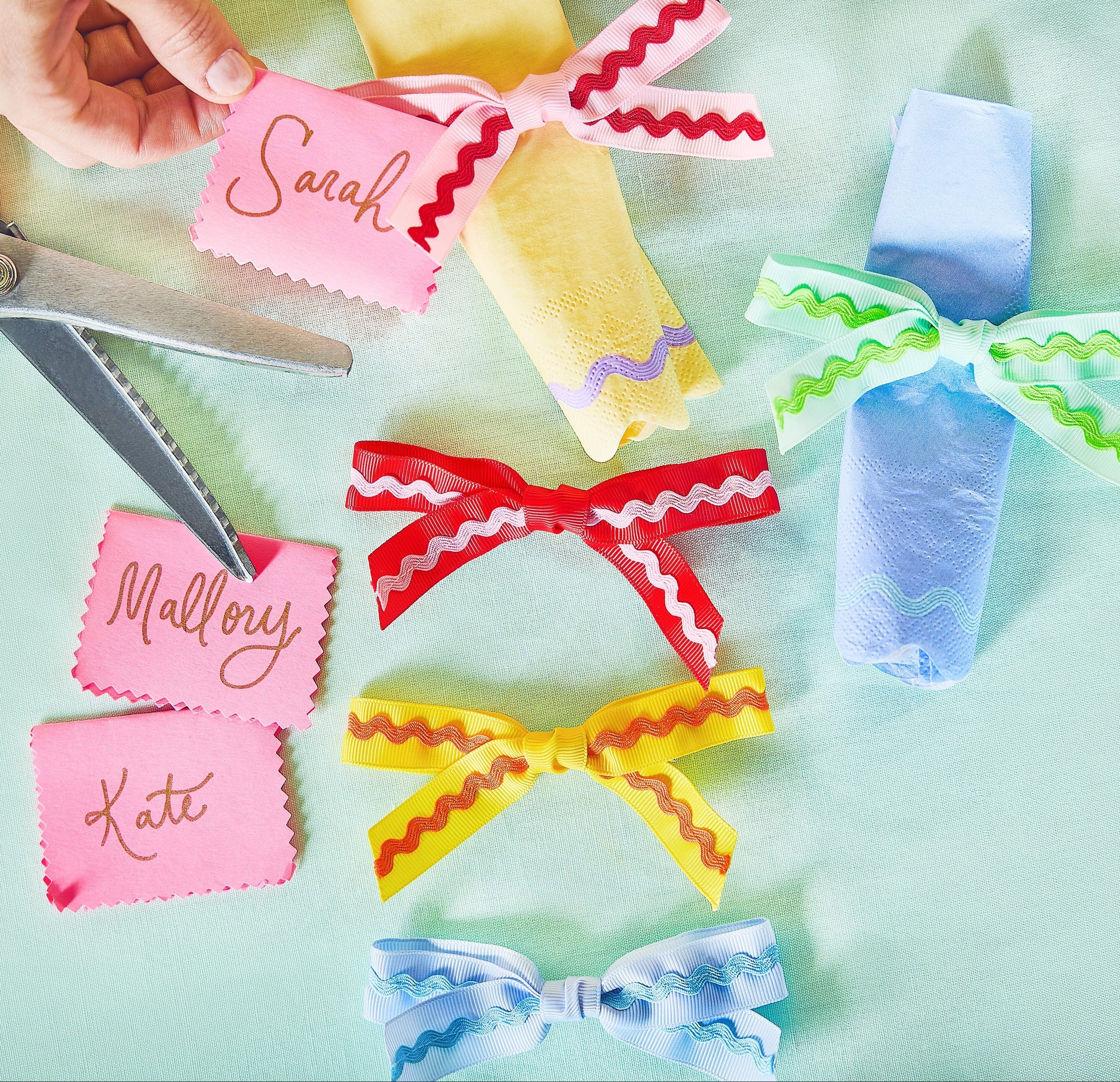 Multicolor Ric Rac Clip-On Bow Set (5 ct)