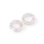 Pastel Confetti Hoop Earrings – Playful Acrylic Earrings