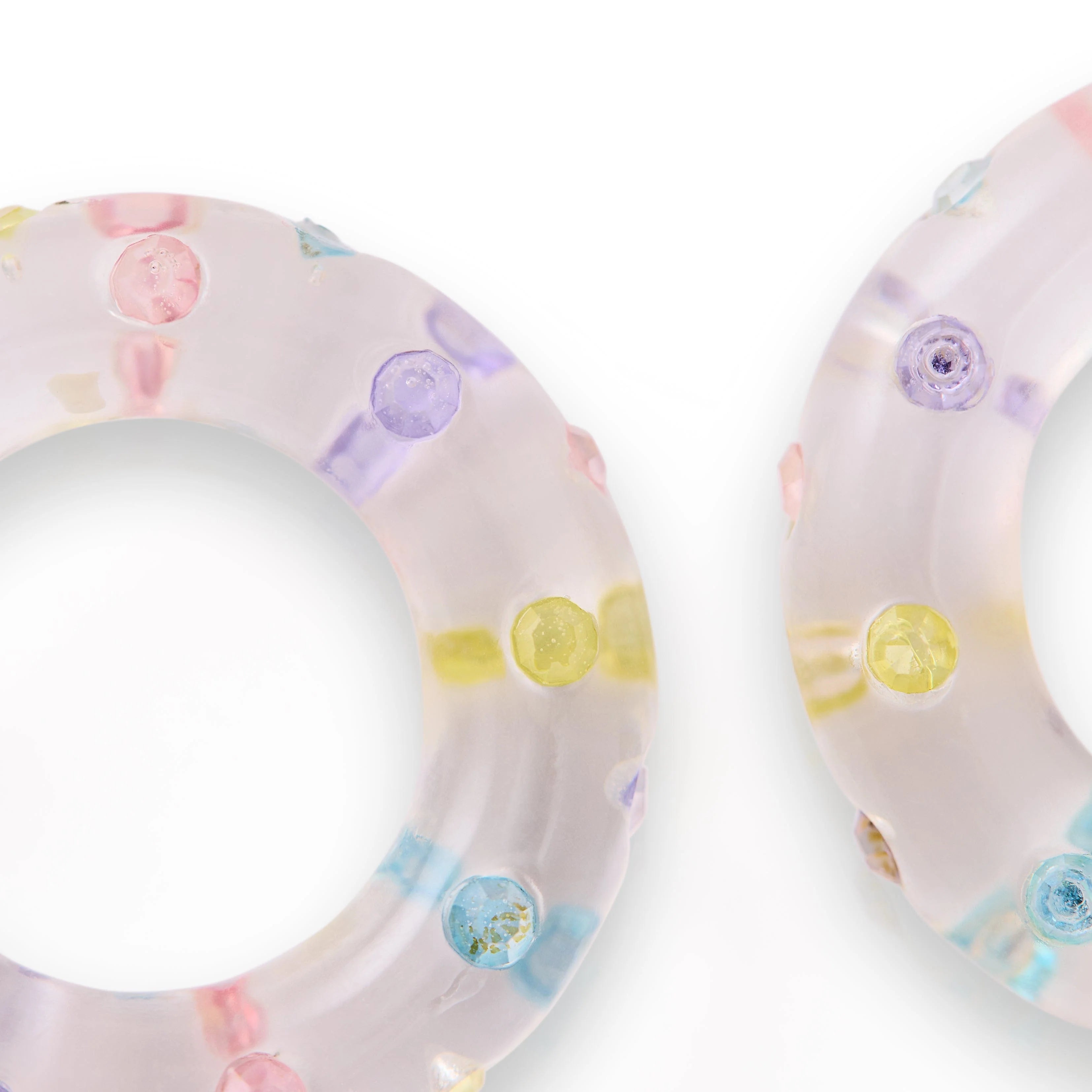 Pastel Confetti Hoop Earrings – Playful Acrylic Earrings