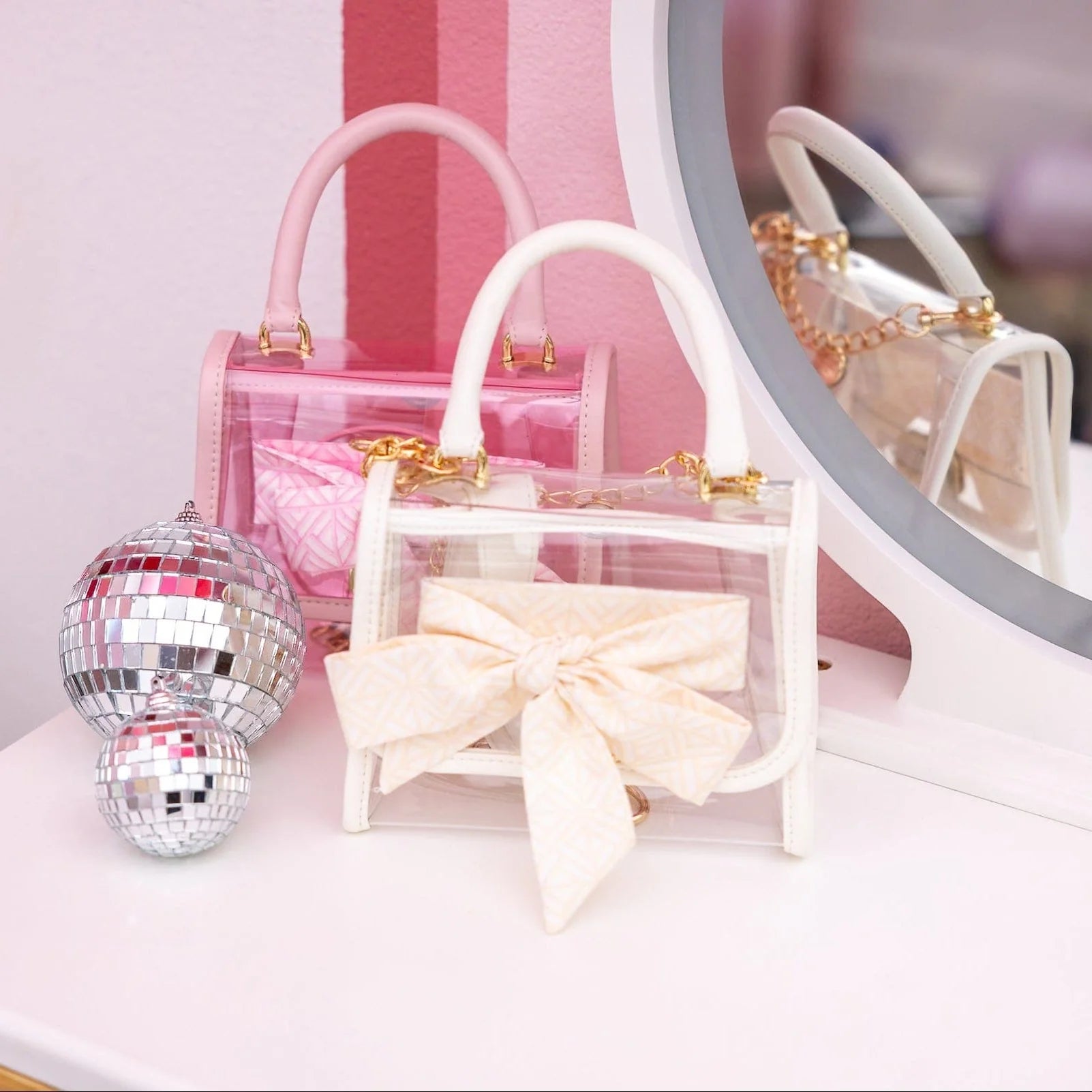 Pink Bow Handbag & Scarf Pouch Kit