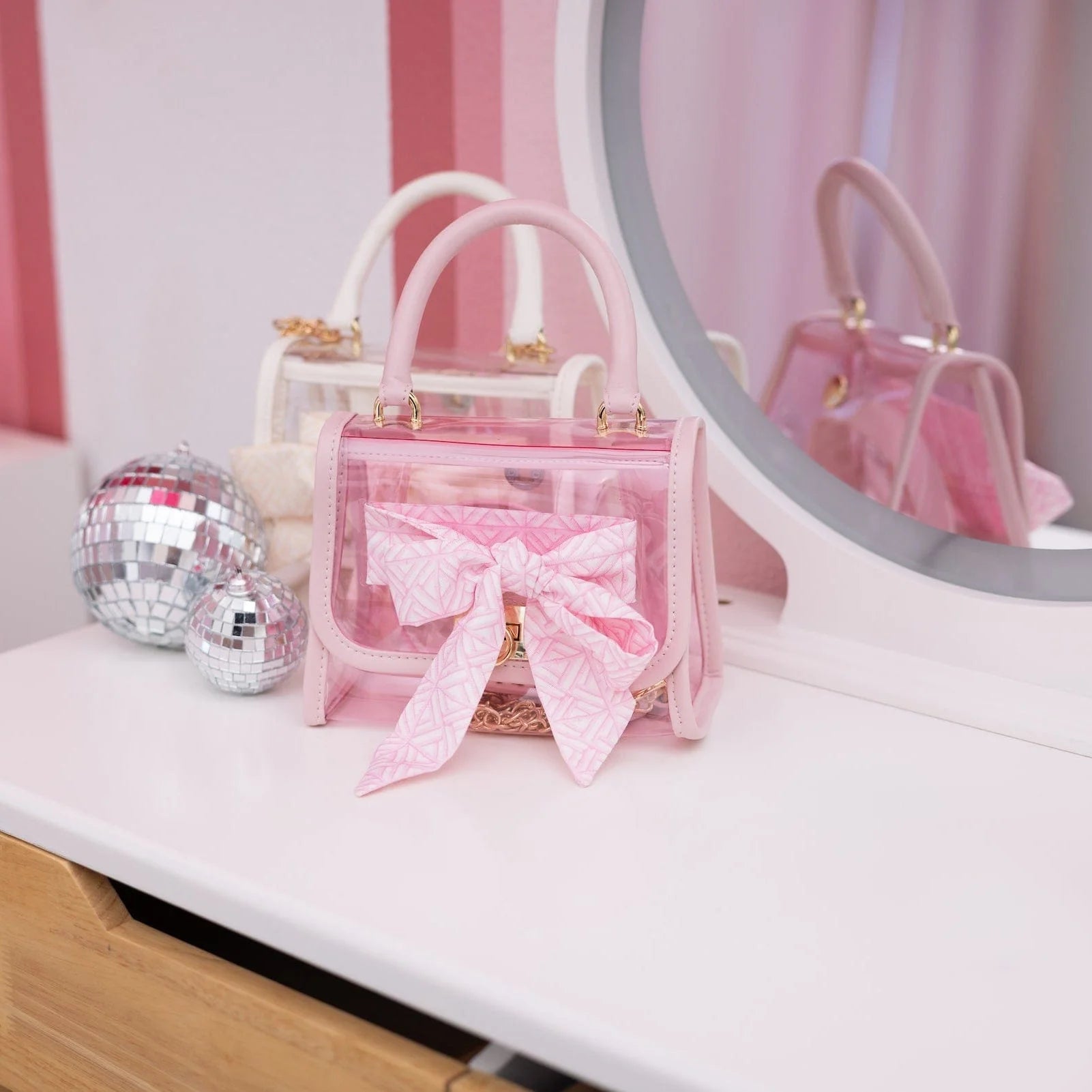 Pink Bow Handbag & Scarf Pouch Kit