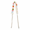 Happy Days And Funny Nights Pom It Up Bag Strap with multicolor pom poms and gold chain