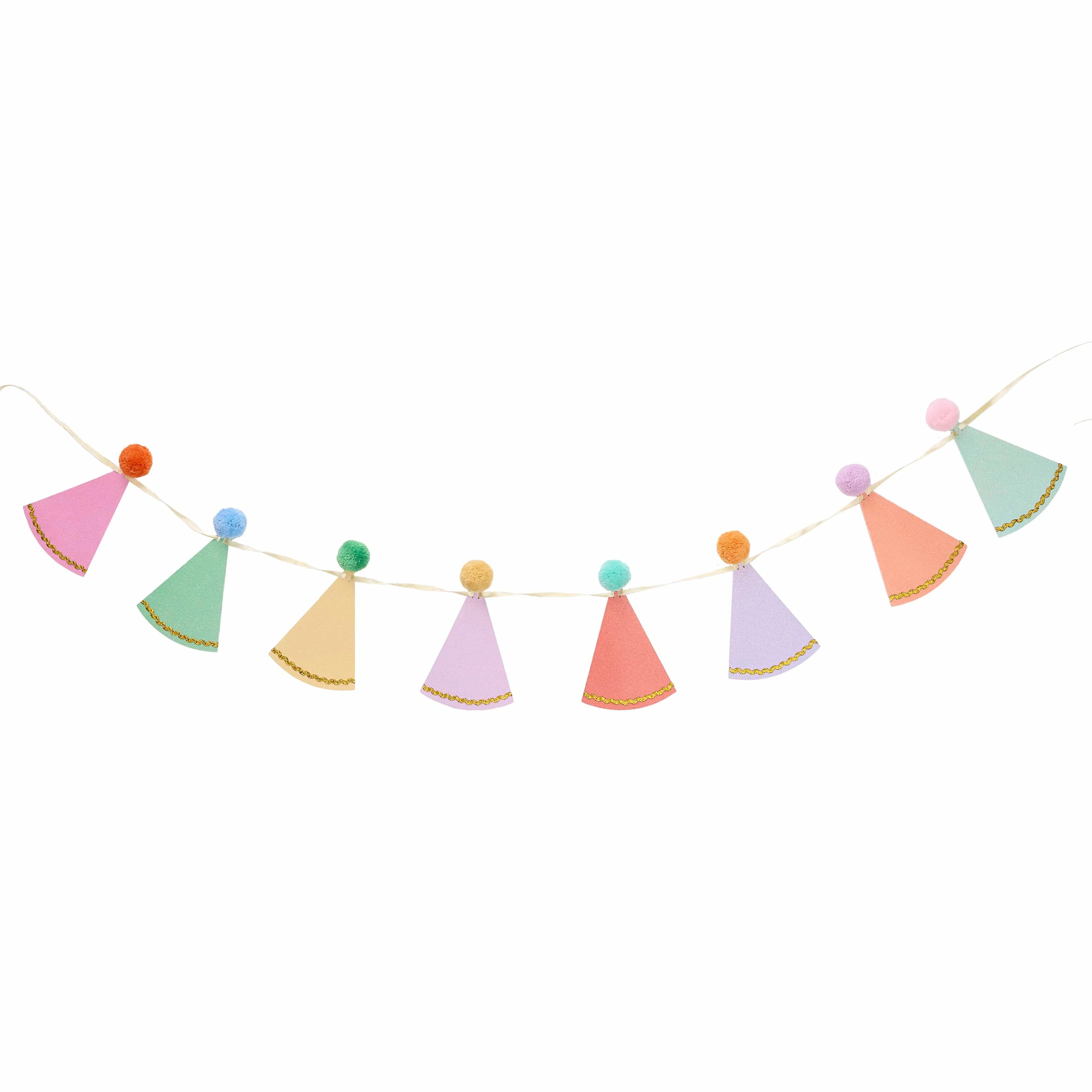 Happy Days And Funny Nights pom pom party hats reusable party garland with multicolored glitter hats