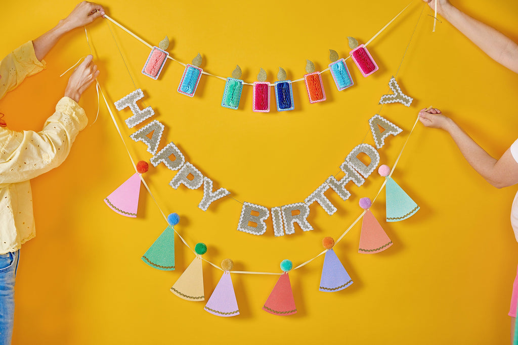 Pom Pom Party Hats – Reusable Party Garland