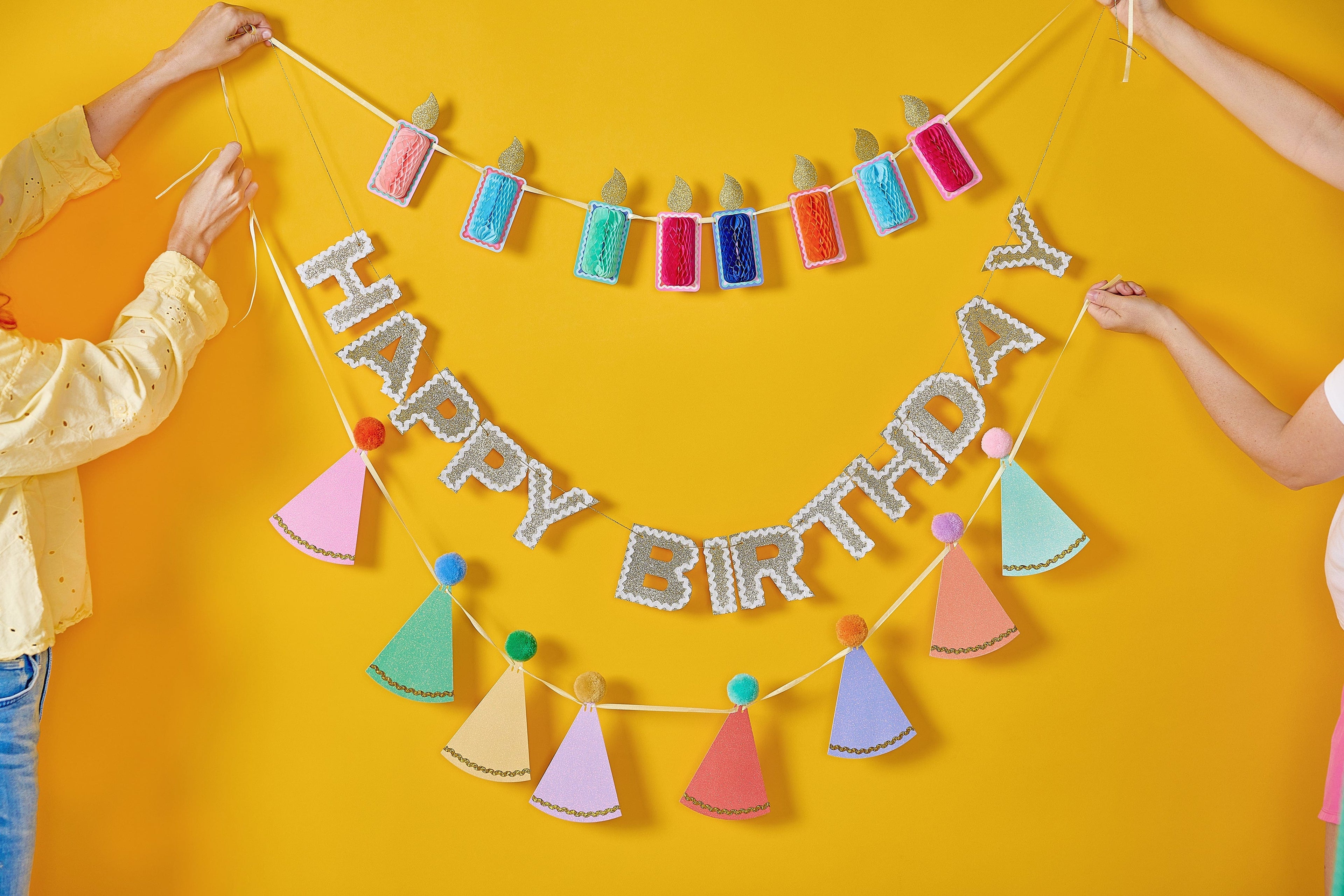Pom Pom Party Hats – Reusable Party Garland